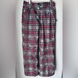 Body Glove Women's Waterproof Ski Snowboard Pants Lace and Plaid Design Size M